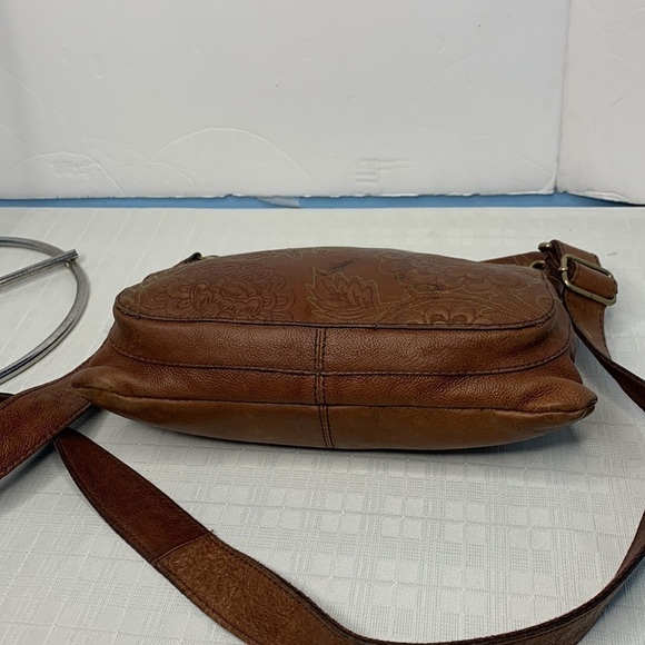 FOSSIL SASHA In British tanTOOLED FLORAL LEATHER BAG/CROSSBODY ZB2989 - Picture 5 of 9